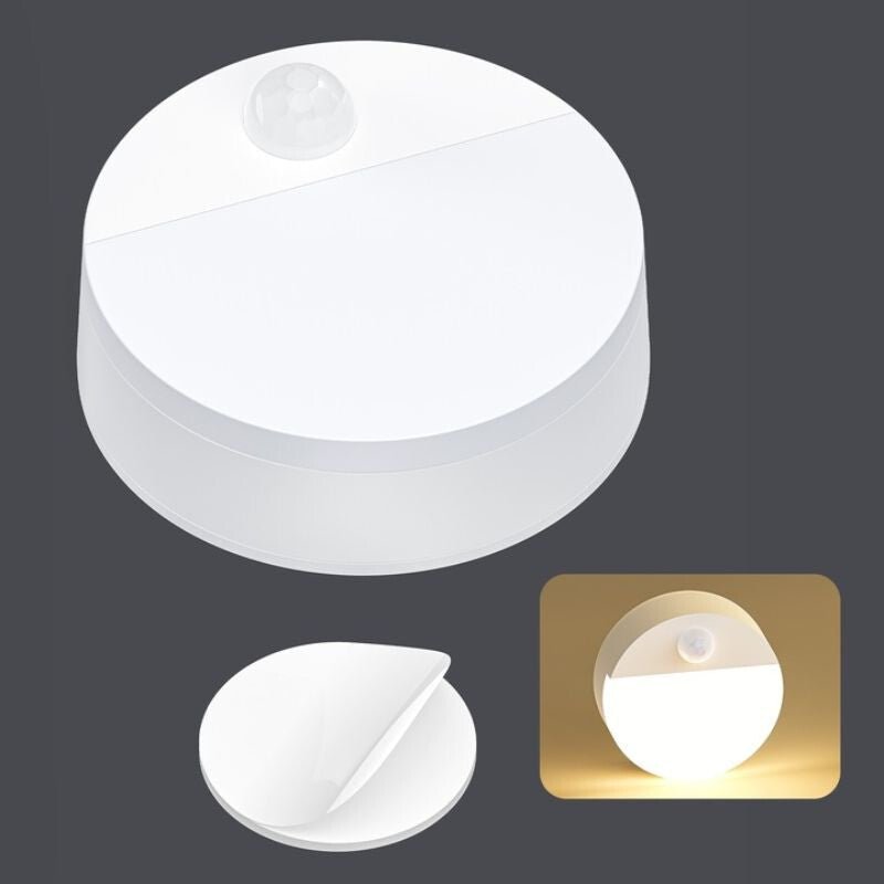 2 db Elemes, Vezeték Nélküli Kerek LED Fali Lámpa - PIR Mozgásérzékelővel, Éjszakai világításhoz - BShopyautomata világításelemes LED fali lámpaenergiatakarékos LED06977547960507_5