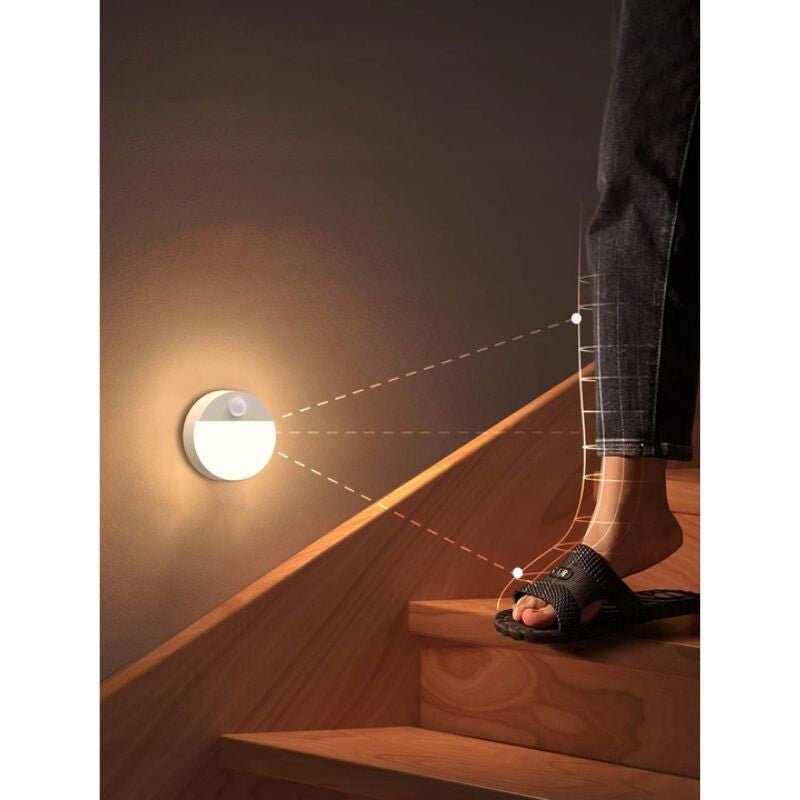 2 db Elemes, Vezeték Nélküli Kerek LED Fali Lámpa - PIR Mozgásérzékelővel, Éjszakai világításhoz - BShopyautomata világításelemes LED fali lámpaenergiatakarékos LED06977547960507_2