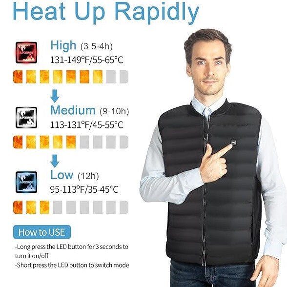 Antelife Fűthető Mellény XL - 3 Hőmérsékleti Szinttel, Uniszex, USB Töltés - BShopyAntelife fűthető mellényfűthető mellényfűthető ruházatX001EA1WRD_5