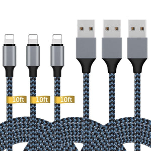 Apple MFi Tanúsítvánnyal Rendelkező iPhone Töltő - Fehér Lightning Kábel Szett (1 m, 3×2 m, 3 m) Gyorstöltéssel - BShopy