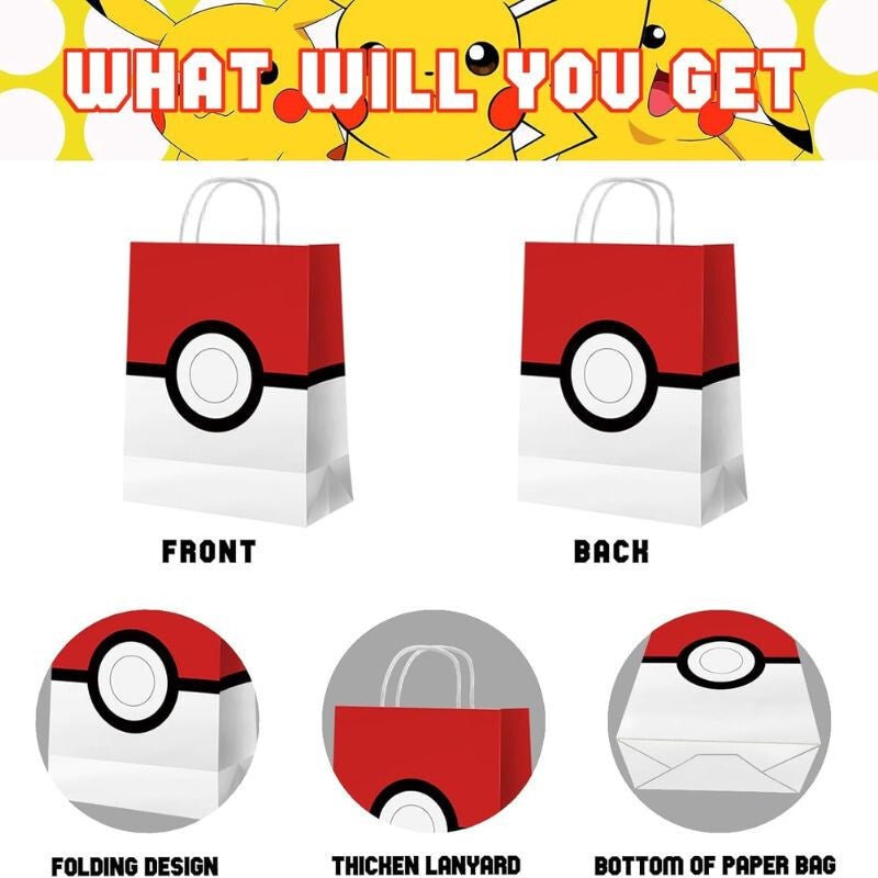 Azyre 16 darabos Pokemon Labda Témájú Születésnapi Ajándéktáska Készlet Gyerekeknek - BShopyX001QMBH4H_1