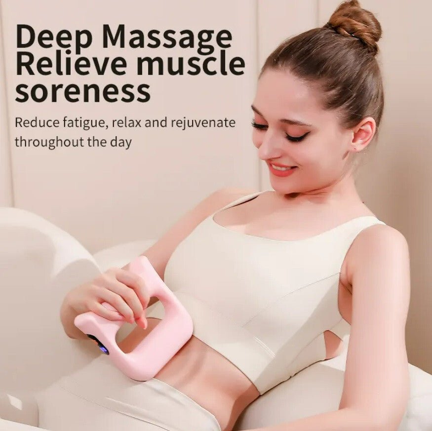 BLux Hordozható Elektromos Izomstimulátor Masszírozó - Vibrációs Kézi Masszázseszköz (Rózsaszín) - BShopyBS1004_1