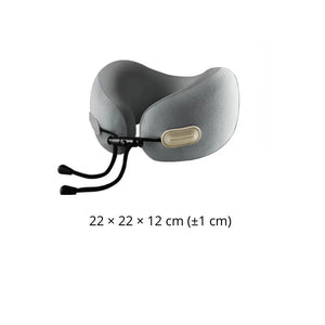 Blux Reise-Nackenkissen aus Memory Foam mit Tragetasche – 22×22×12 cm (±1 cm) – Grau-BShopy