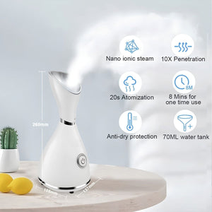 Diozo Nano Meleg Gőzös Arcgőzölő 300W – Mély Arctisztítás és Hidratálás Fehér-BShopy