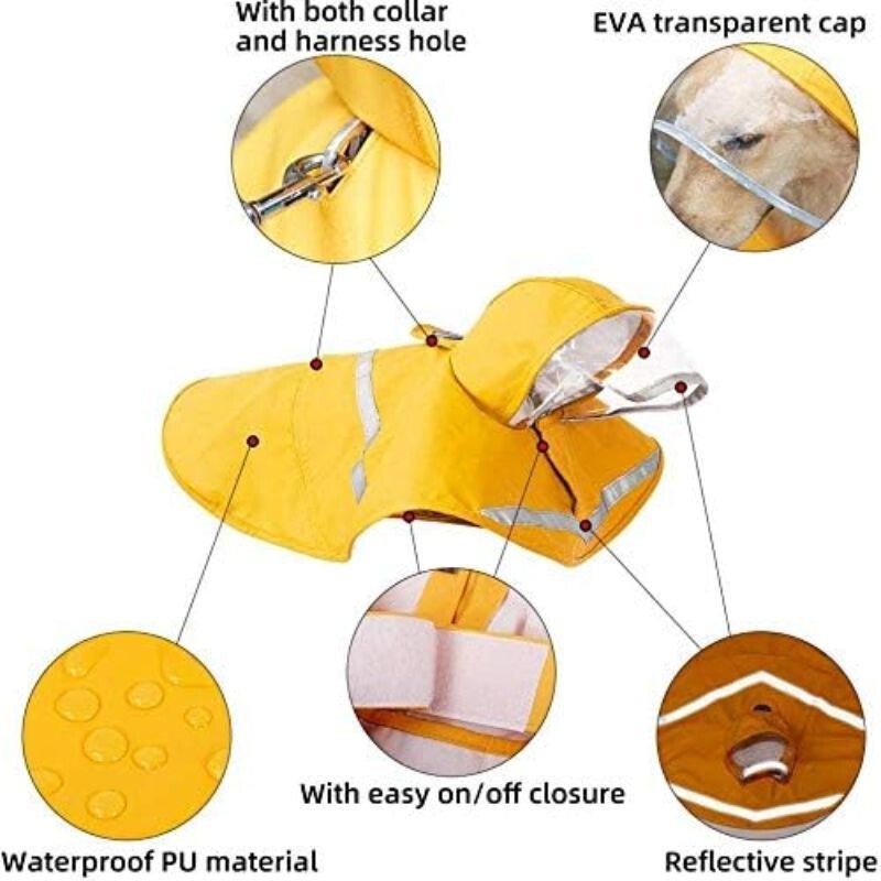 Doglemi S Méretű Esőkabát Kistestű Kutyáknak - Sárga - BShopy6932205246331_3