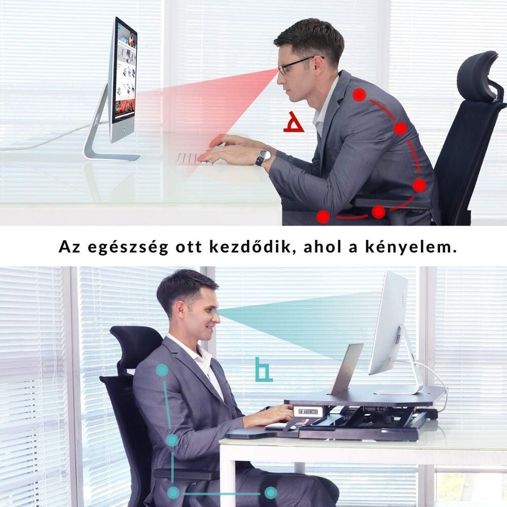 Elektromos Állítható Íróasztal – Automatikus Emeléssel és Billentyűzettartóval - BShopyX001ATTWCF_5