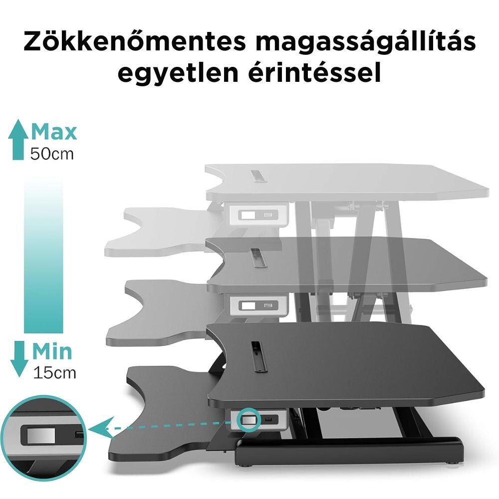 Elektromos Állítható Íróasztal – Automatikus Emeléssel és Billentyűzettartóval - BShopyX001ATTWCF_3