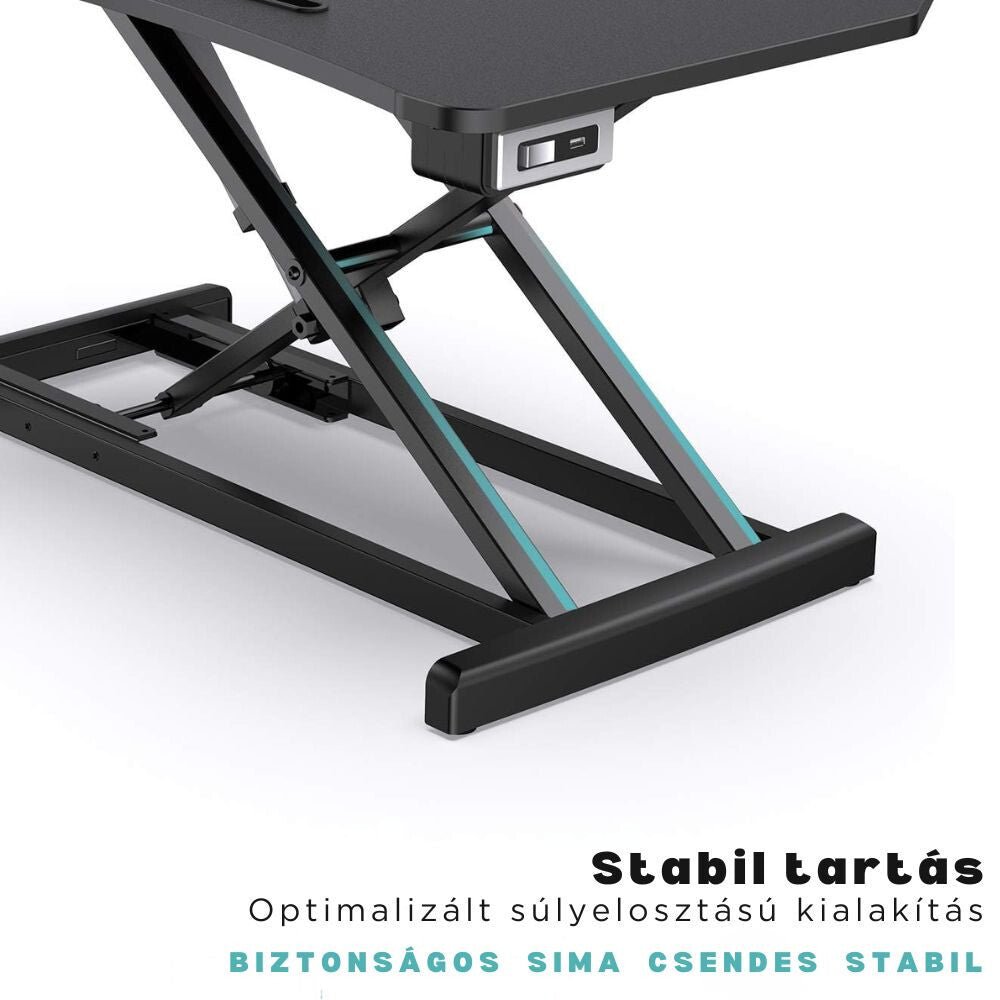 Elektromos Állítható Íróasztal – Automatikus Emeléssel és Billentyűzettartóval - BShopyX001ATTWCF_2