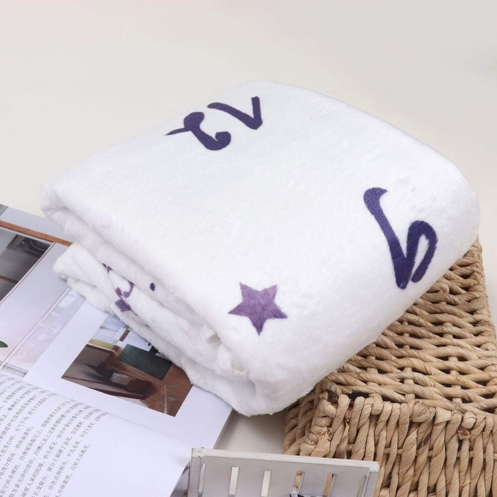 Ever Fairy Mérföldkő Babapléd - Polár, 150×100 cm, Lila Hold Mintás - BShopy