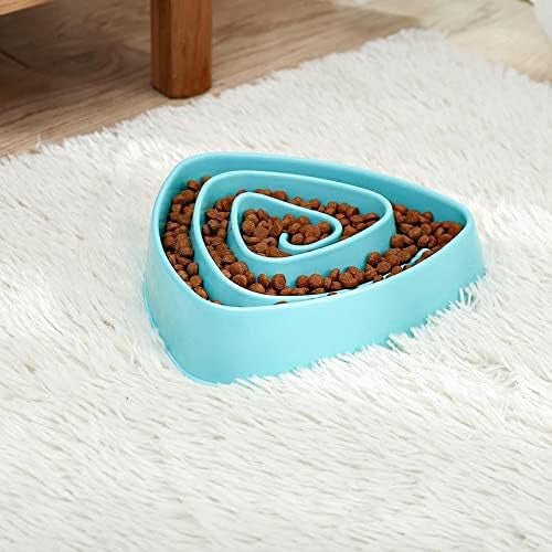 Háromszög Alakú Lassú Etető Tál Háziállatoknak, Habzsolásgátló (Kék) - BShopy