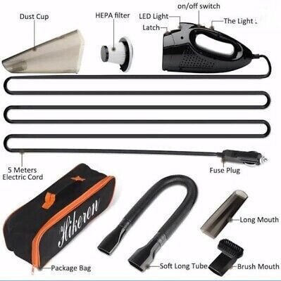 Hikeren Hordozható Autós Kézi Porszívó 12 V - 106 W, HEPA - Szűrős - BShopy