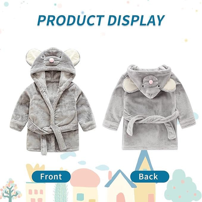 IEUUMLER Gyerek Köntös - Kisegér Mintás, Kapucnis (120 - as Méret) - BShopychildren’s sleepwearcomfortable loungewearfox pattern pajamasX000SFRHM9_2