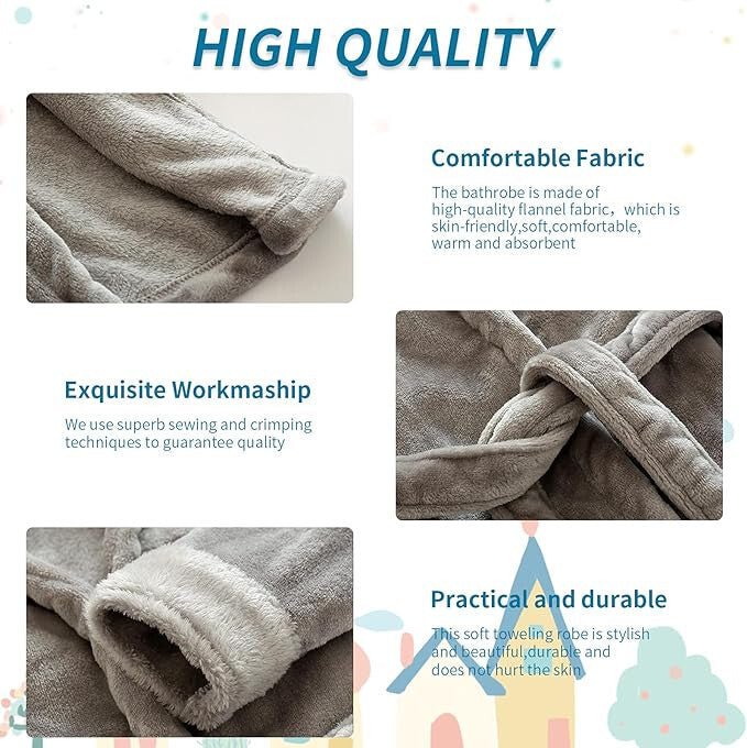 IEUUMLER Gyerek Köntös - Kisegér Mintás, Kapucnis (120 - as Méret) - BShopychildren’s sleepwearcomfortable loungewearfox pattern pajamasX000SFRHM9_6