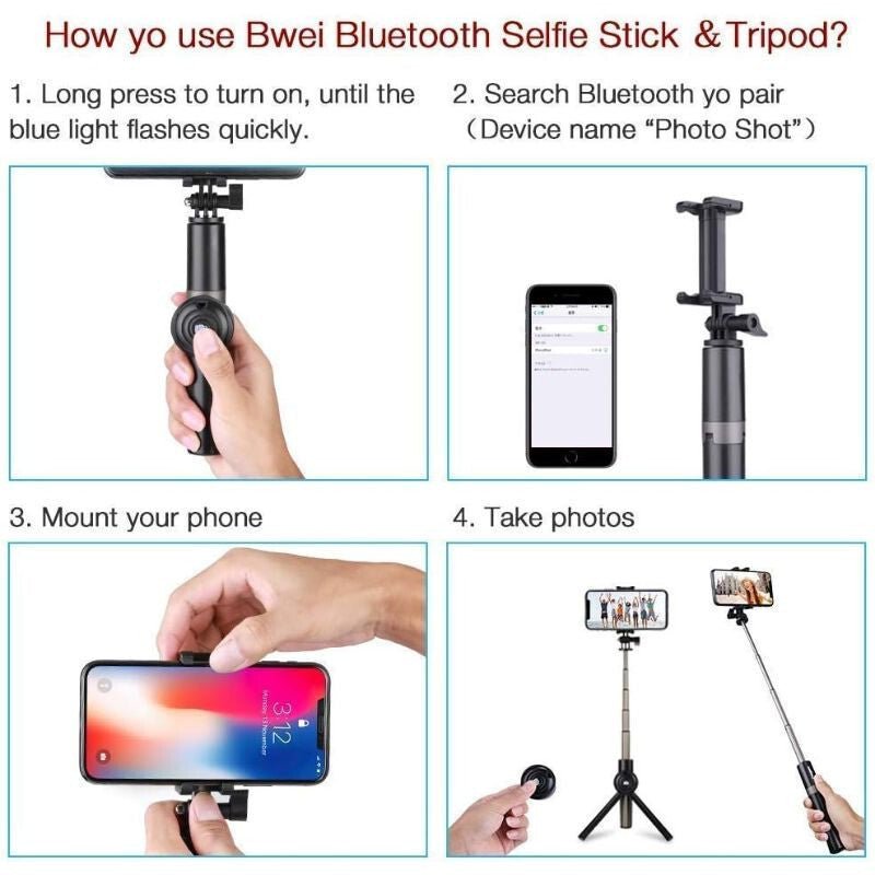 InnoTech Multifunkciós Szelfibot - Bluetooth Távirányítóval, Állítható Hosszúsággal - BShopyX000XMOB7B_4