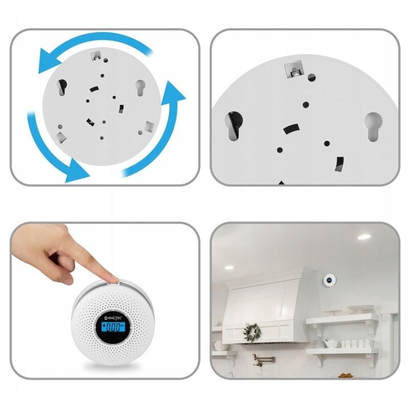 JKD 512COM Szén - Monoxid és Füstérzékelő LCD Kijelzővel, 85 dB Hangriasztással - 2 db - BShopy