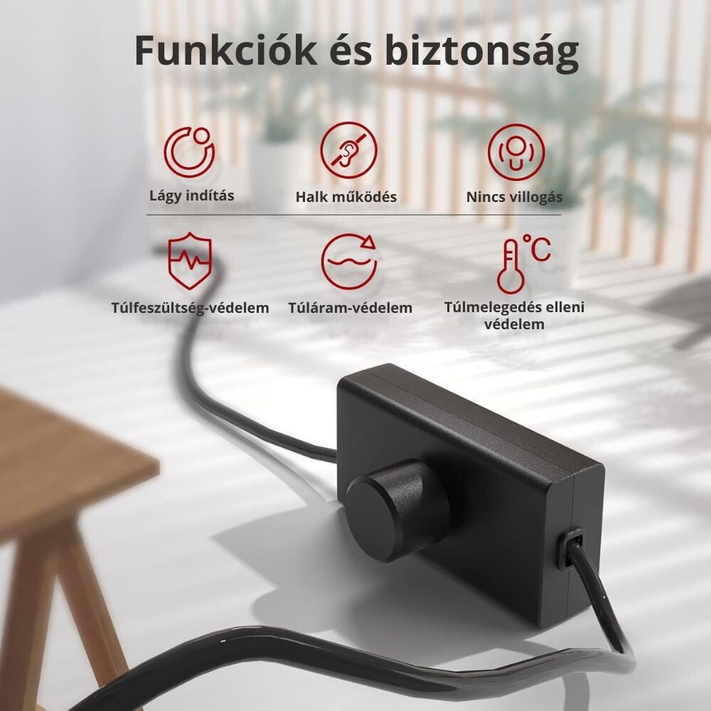 Kábelre Szerelhető LED Fényerőszabályzó (1–50W) – Dimmelhető LED és Halogén Lámpákhoz - BShopy