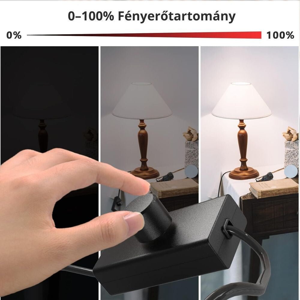 Kábelre Szerelhető LED Fényerőszabályzó (1–50W) – Dimmelhető LED és Halogén Lámpákhoz - BShopy