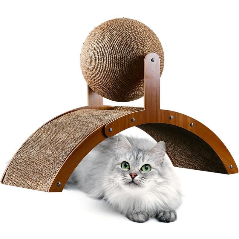 Macskakaparó Oszlop Rögzített Játéklabdával – Strapabíró Kaparófelület Kis - és Közepes Testű Macskáknak - BShopy921312754166_0