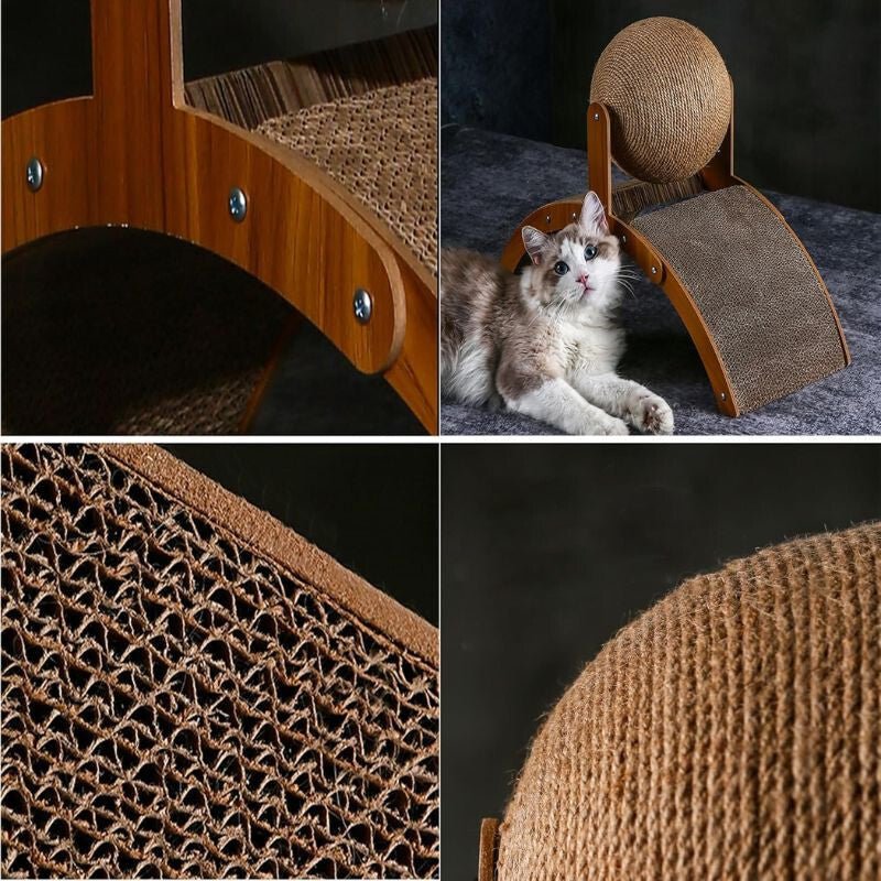 Macskakaparó Oszlop Rögzített Játéklabdával – Strapabíró Kaparófelület Kis - és Közepes Testű Macskáknak - BShopy921312754166_1