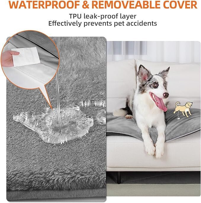 MoraPets Vízálló Kutyapárna, Kutyaágy Matrac 61x46cm (Szürke) - BShopyX001TM2C0H_4