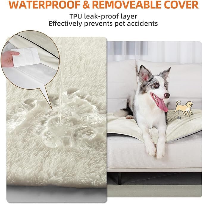 MoraPets Vízálló Kutyapárna, Kutyaágy Matrac 91,5 x 58,5cm (Törtfehér) - BShopyX001TM381J_3