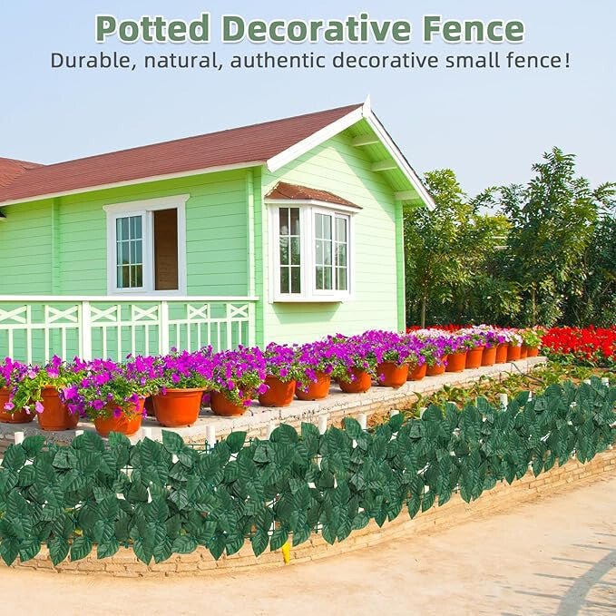 Mű Sötétzöld Leveles Dekoratív Kerítésborítás – 25x50 cm, UV - Álló Kerti Takaró - BShopyG5572 - SKUJ99792_3