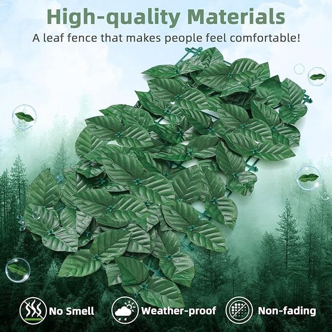 Mű Sötétzöld Leveles Dekoratív Kerítésborítás – 25x50 cm, UV - Álló Kerti Takaró - BShopyG5572 - SKUJ99792_4