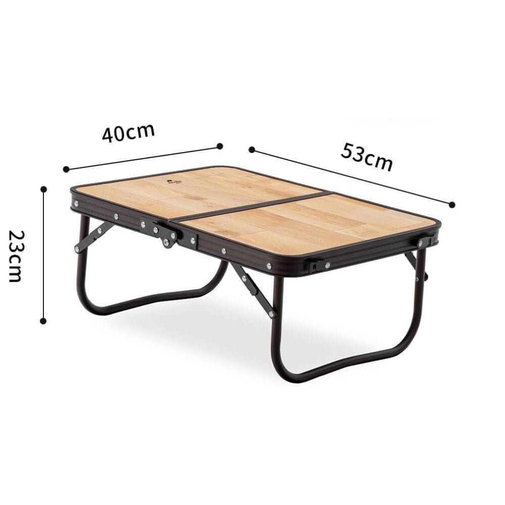 Naturehike Összecsukható Kempingasztal – MDF Asztallappal és Hordtáskával, 53 × 40 cm, Világos Natúr Fa Hatású - BShopy