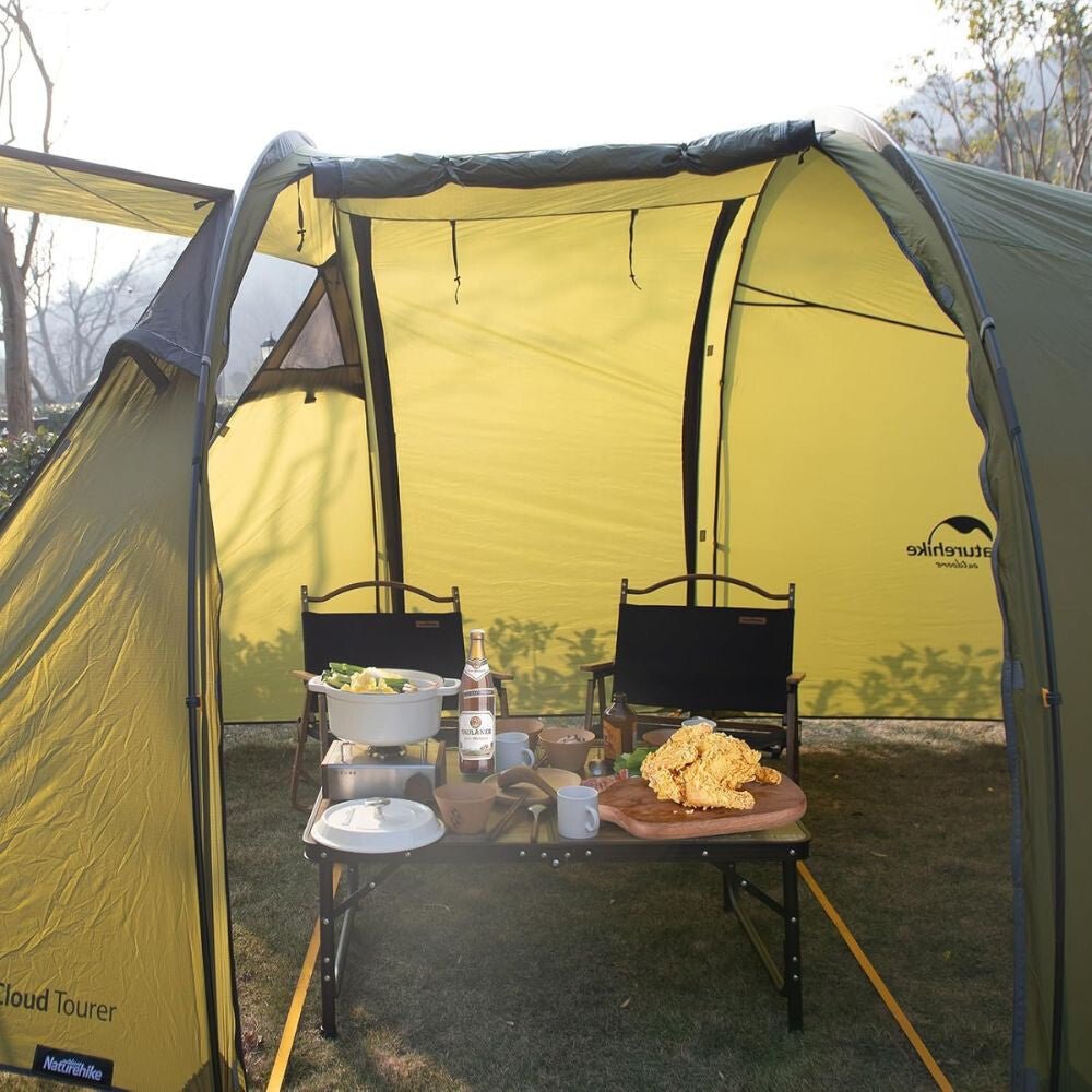 Naturehike Összecsukható Kempingasztal – MDF Asztallappal és Hordtáskával, 53 × 40 cm, Világos Natúr Fa Hatású - BShopy