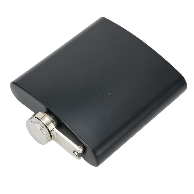 OEM Rozsdamentes Acél Laposüveg – 250 ml, Fekete - BShopyEM1031_1