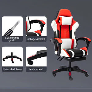 OFCASA Ergonomikus Gamer Szék Narancssárga-Fehér, Lábtartóval-BShopy