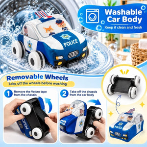 Ferngesteuertes Spielzeugauto aus weichem Material mit Spielteppich (Polizeiauto) - BShopy