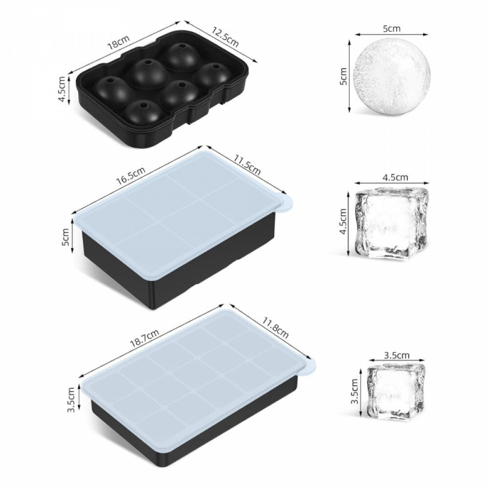 Rymall Szilikon Jégkocka Forma Szett – 3 db, Tartós és Könnyen Használható - BShopyX001HUNHW3_5