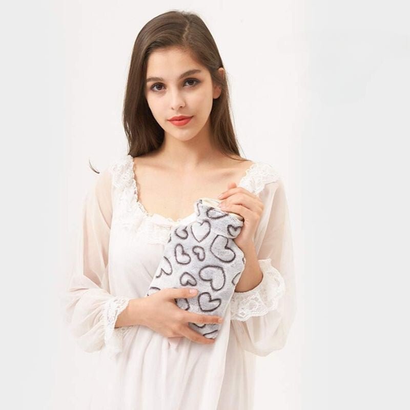 SEPTAM Szívecskés Melegítő Kulacs - 1 L, Puha Plüss Borítással - BShopyX001FIUXW9_3