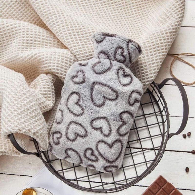 SEPTAM Szívecskés Melegítő Kulacs - 1 L, Puha Plüss Borítással - BShopyX001FIUXW9_0