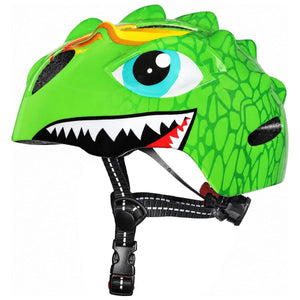 Grüner Kinder-Fahrradhelm mit Dinosaurier