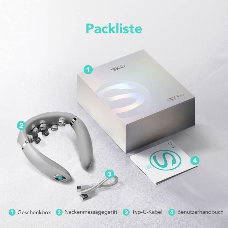 SKG G7 PRO Szürke Vezeték Nélküli Nyakmasszírozó Hőterápiával – Intelligens Izomlazító Készülék - BShopy6944527438790_5