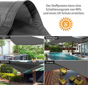 SunnestLife 6x6x6 m Háromszög Alakú Napvitorla - Vízálló, UV‑Álló , Szürke - BShopy