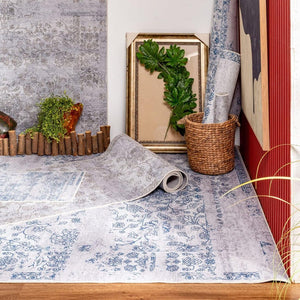 Taleta Barley Kék Virágos Perzsa Stílusú Beltéri Szőnyeg 80x150cm - BShopy