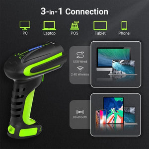 Tera 8100 Vezeték Nélküli 1D/2D/QR Vonalkódolvasó Bluetooth és USB Csatlakozással - Zöld - BShopy