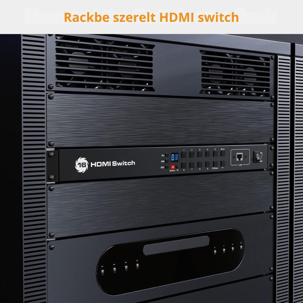 TESmart 16 Portos HDMI Switch (16×1) – 4K@60Hz, EDID Emulátor, RS232 és LAN Vezérlés, HDCP 2.2, Rackbe Szerelhető, IR Távirányítóval - BShopyX0012LH4JJ_6