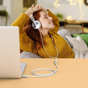 TESmart 3,5 mm - es TRRS Mikrofonos Fejhallgató Hosszabbító Kábel – Telefonhoz és PC - hez (2,5 m, Fehér) - BShopy