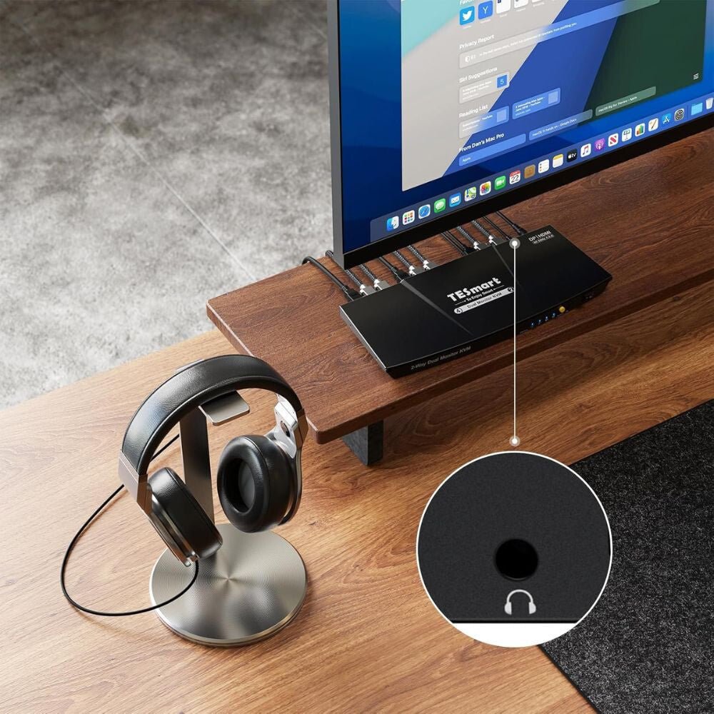 TESmart Dual Monitor KVM Switch – 4×2 (2 PC / 2 Monitor), HDMI + DisplayPort, 4K@60Hz, EDID, USB 2.0 (Fekete) - BShopy2 PC 2 monitor4K@60Hzdual monitor KVMTESmart Dual Monitor KVM Switch – 4×2 (2 PC / 2 Monitor), HDMI + DisplayPort, 4K@60Hz, EDID, USB 2.0 (Fekete)