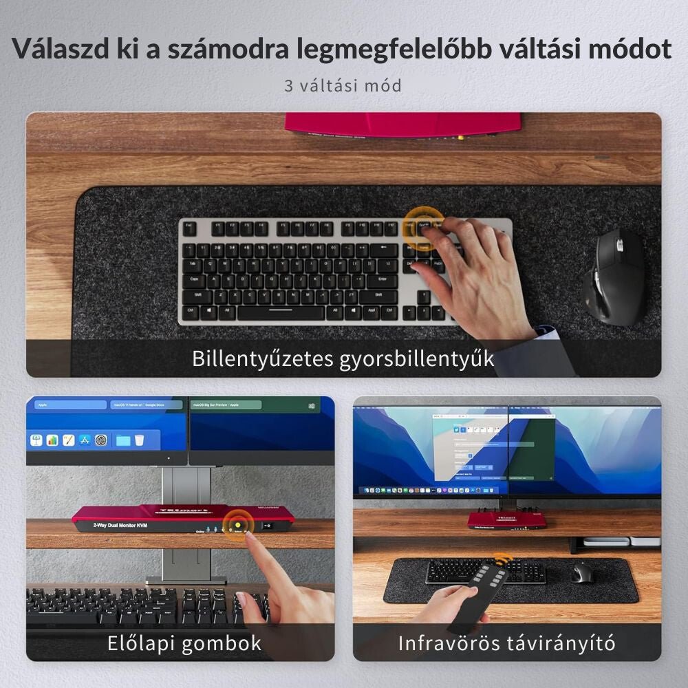 TESmart Dual Monitor KVM Switch – 4x2 (2 PC / 2 Monitor) UHD 4K@60Hz, EDID - BShopyHDK0402A1U - EURD_5