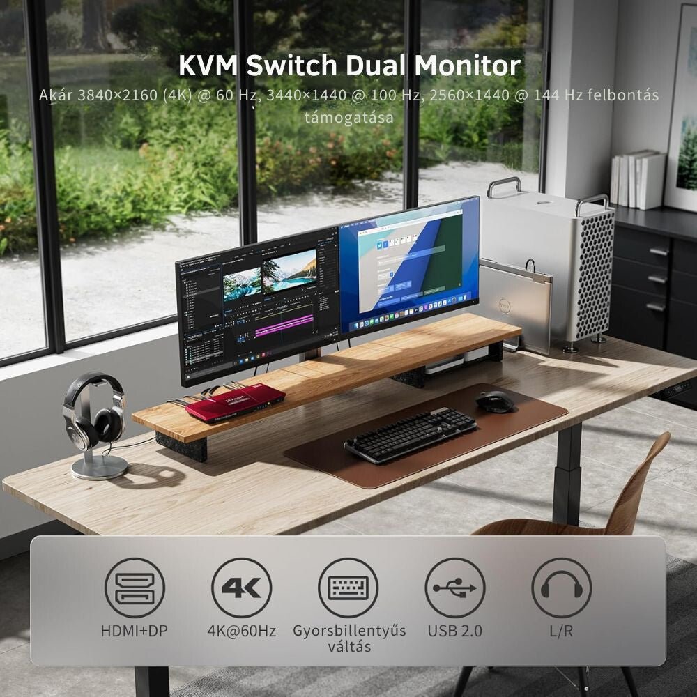 TESmart Dual Monitor KVM Switch – 4x2 (2 PC / 2 Monitor) UHD 4K@60Hz, EDID - BShopyHDK0402A1U - EURD_2