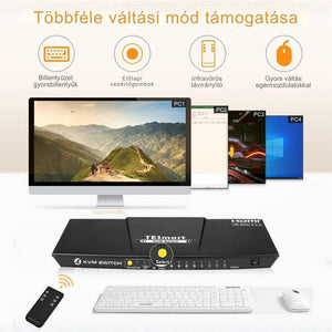 TESmart HDMI KVM Switch 4x1 – 4K@60Hz, HDR10, Dolby Vision, USB 2.0, Audio kimenet - BShopy