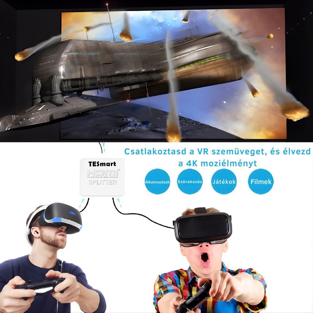 TESmart HDMI Splitter 1x2 – 4K@60Hz HDMI 2.0 Elosztó, Tükrözött Megjelenítés – Fehér - BShopy18Gbps HDMI4K@60HzDeep Color támogatásX0012F4BK5_4