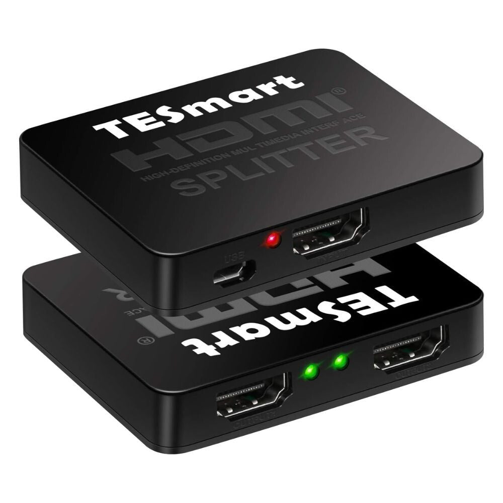 TESmart HDMI Splitter 1x2 – 4K@60Hz HDMI 2.0 Elosztó, Tükrözött Megjelenítés – Fekete - BShopy1 HDMI 2 TV - re18Gbps4K@60HzX001AD1GLB_0