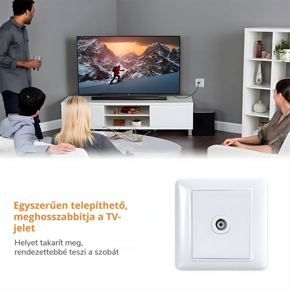 TESmart Koaxiális TV / SAT Kábel – Anya–Apa, 90° - os Csatlakozóval (Apa), RG59, Aranyozott, 75 Ohm, 2 m - BShopy2m90 fokos koax kábelanya apa koax kábelX001A5EVZR_1