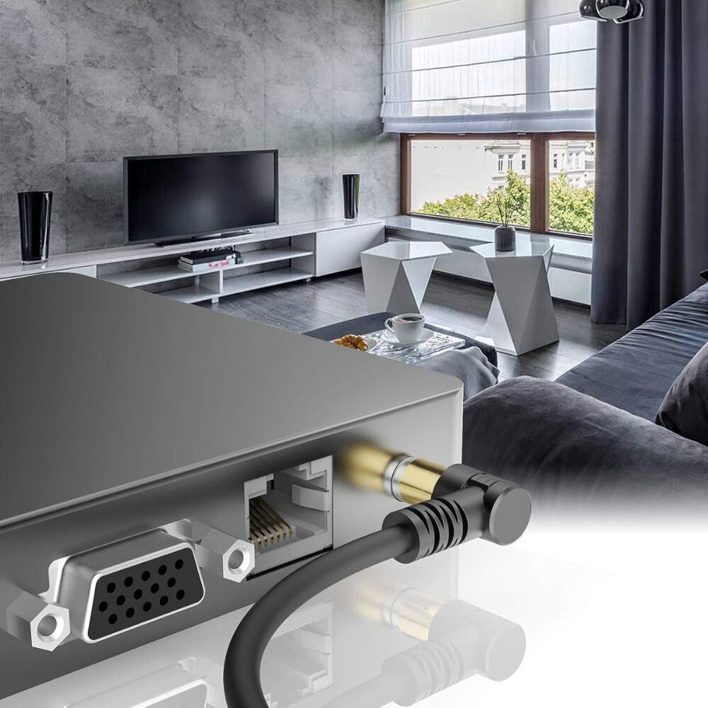 TESmart Koaxiális TV / SAT Kábel – Anya–Apa, 90° - os Csatlakozóval (Apa), RG59, Aranyozott, 75 Ohm, 2 m - BShopy2m90 fokos koax kábelanya apa koax kábelX001A5EVZR_6